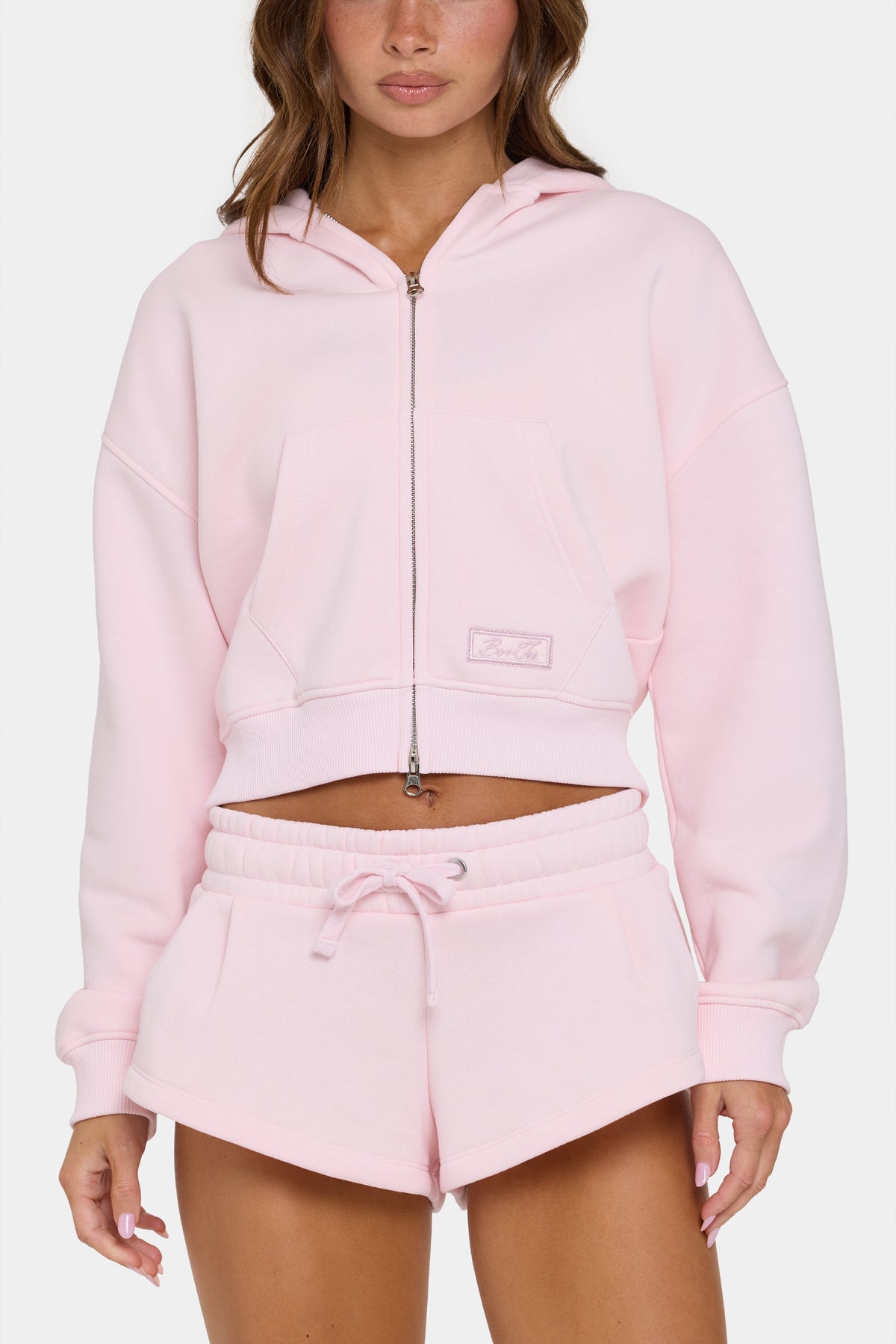 Chic Oversized Zip-Up Hoodie in Sorbet