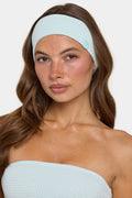 Chic Ribbed Jersey Headband in Mint Stripe