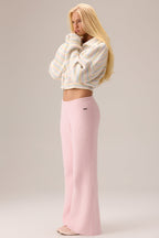 Chic Ribbed Knit Zip-Up Sweatshirt in Confetti Stripe