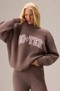 Chic Ribbed Knit Oversized Jumper in Chestnut