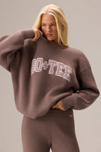 Chic Ribbed Knit Oversized Jumper in Chestnut