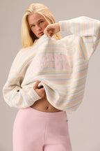 Chic Ribbed Knit Oversized Jumper in Confetti Stripe