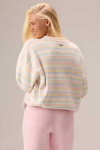 Chic Ribbed Knit Oversized Jumper in Confetti Stripe
