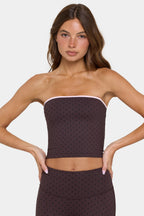 Chic Soft Active Bandeau Top in Choc Chip