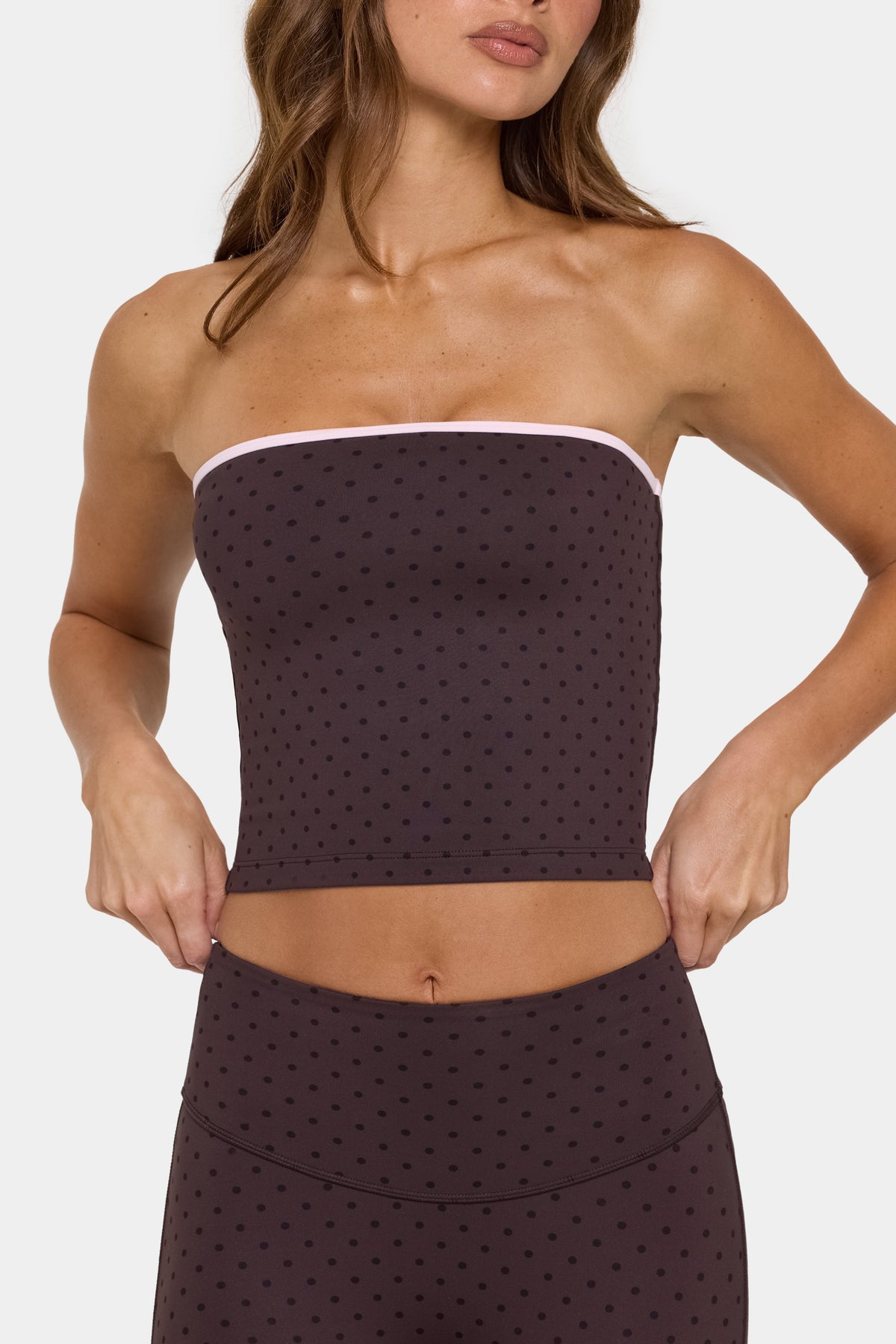 Chic Soft Active Bandeau Top in Choc Chip