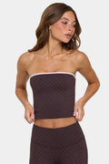 Chic Soft Active Bandeau Top in Choc Chip