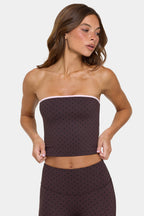 Chic Soft Active Bandeau Top in Choc Chip