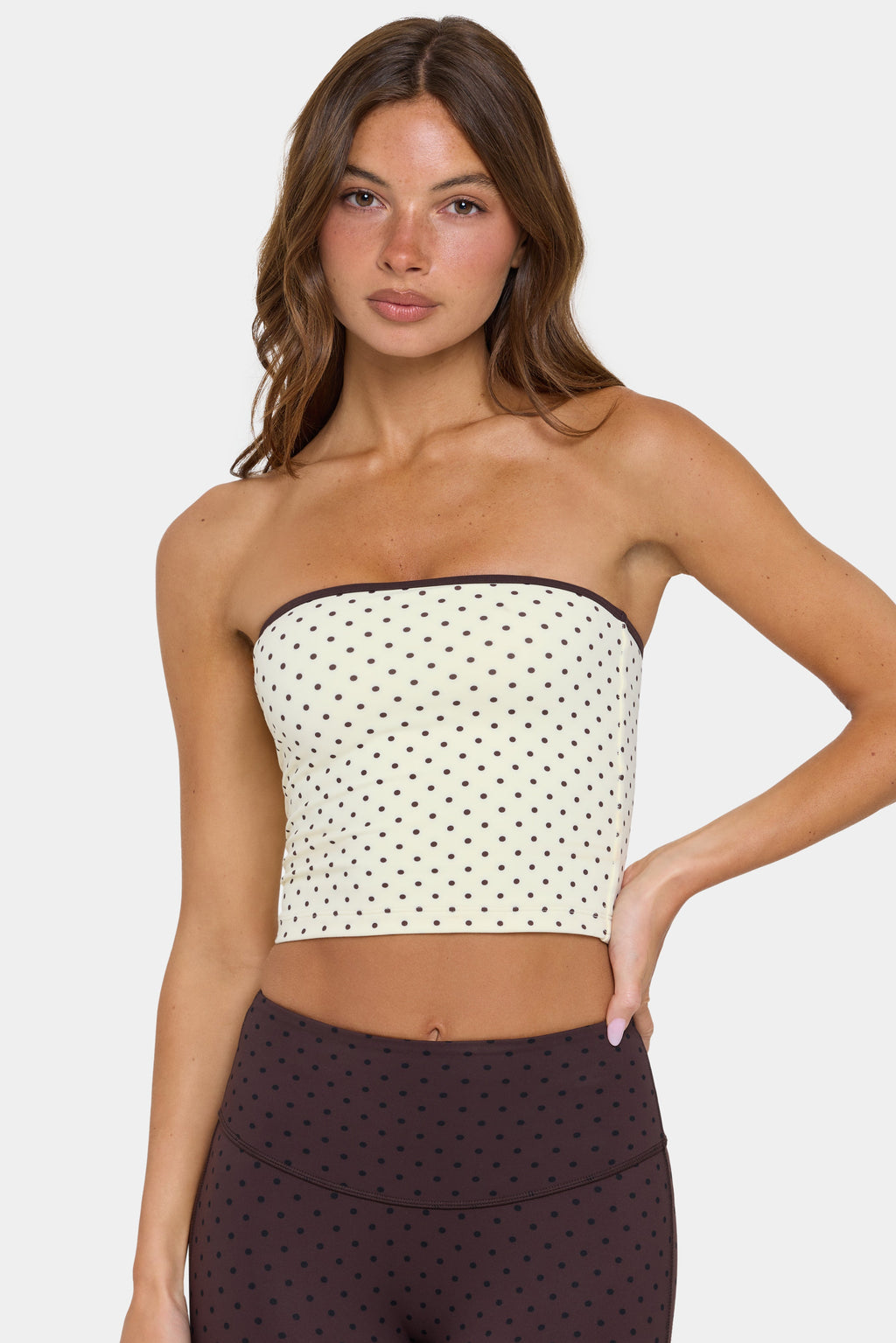 Chic Soft Active Bandeau Top in Cookie Butter