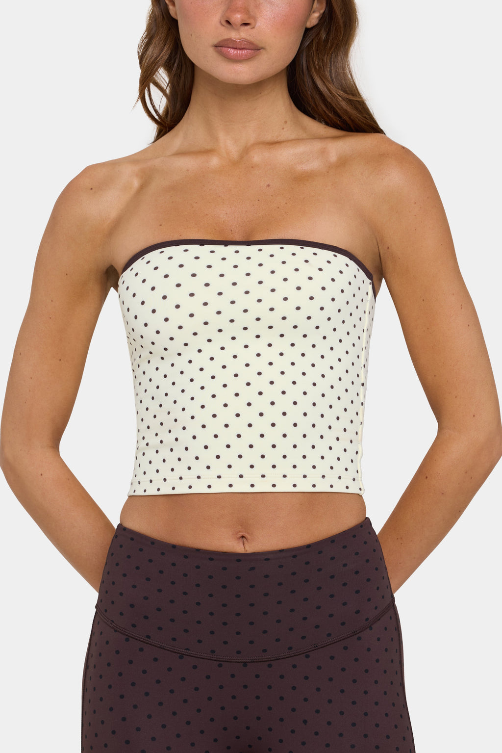 Chic Soft Active Bandeau Top in Cookie Butter