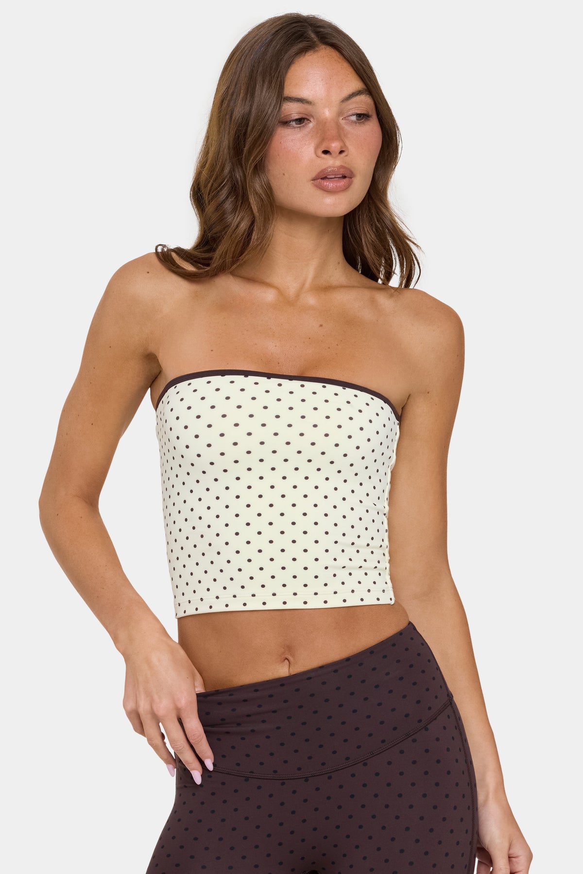 Chic Soft Active Bandeau Top in Cookie Butter