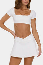 Chic Soft Active Cap Sleeve Crop Top in Cotton Candy
