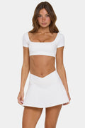 Chic Soft Active Cap Sleeve Crop Top in Cotton Candy