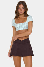 Chic Soft Active Cap Sleeve Crop Top in Mint Chip