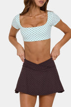 Chic Soft Active Cap Sleeve Crop Top in Mint Chip