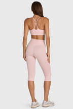 Chic Soft Active Capri Leggings in Blush Marl