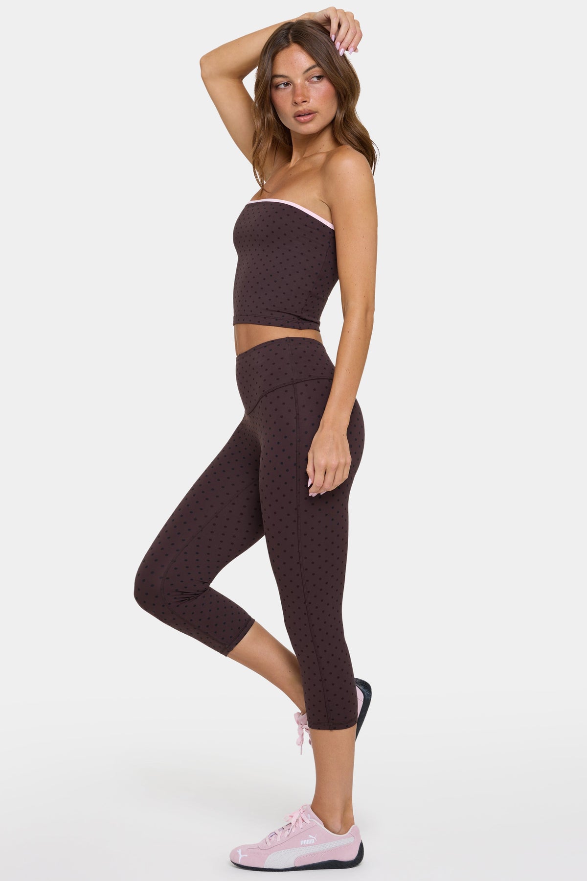 Chic Soft Active Capri Leggings in Choc Chip