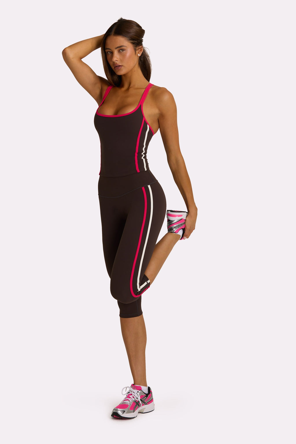 Chic Soft Active Capri Leggings in Truffle