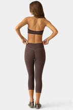 Chic Soft Active Capri Leggings in Espresso Gingham