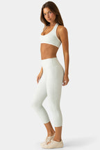 Chic Soft Active Capri Leggings in Matcha Meadow