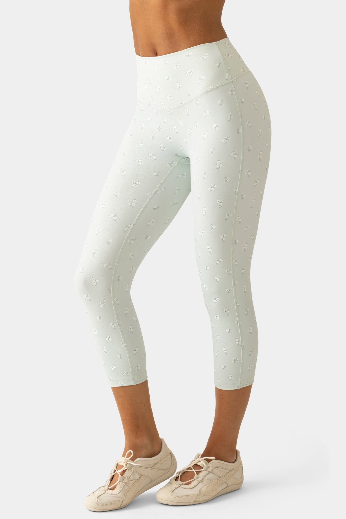 Chic Soft Active Capri Leggings in Matcha Meadow