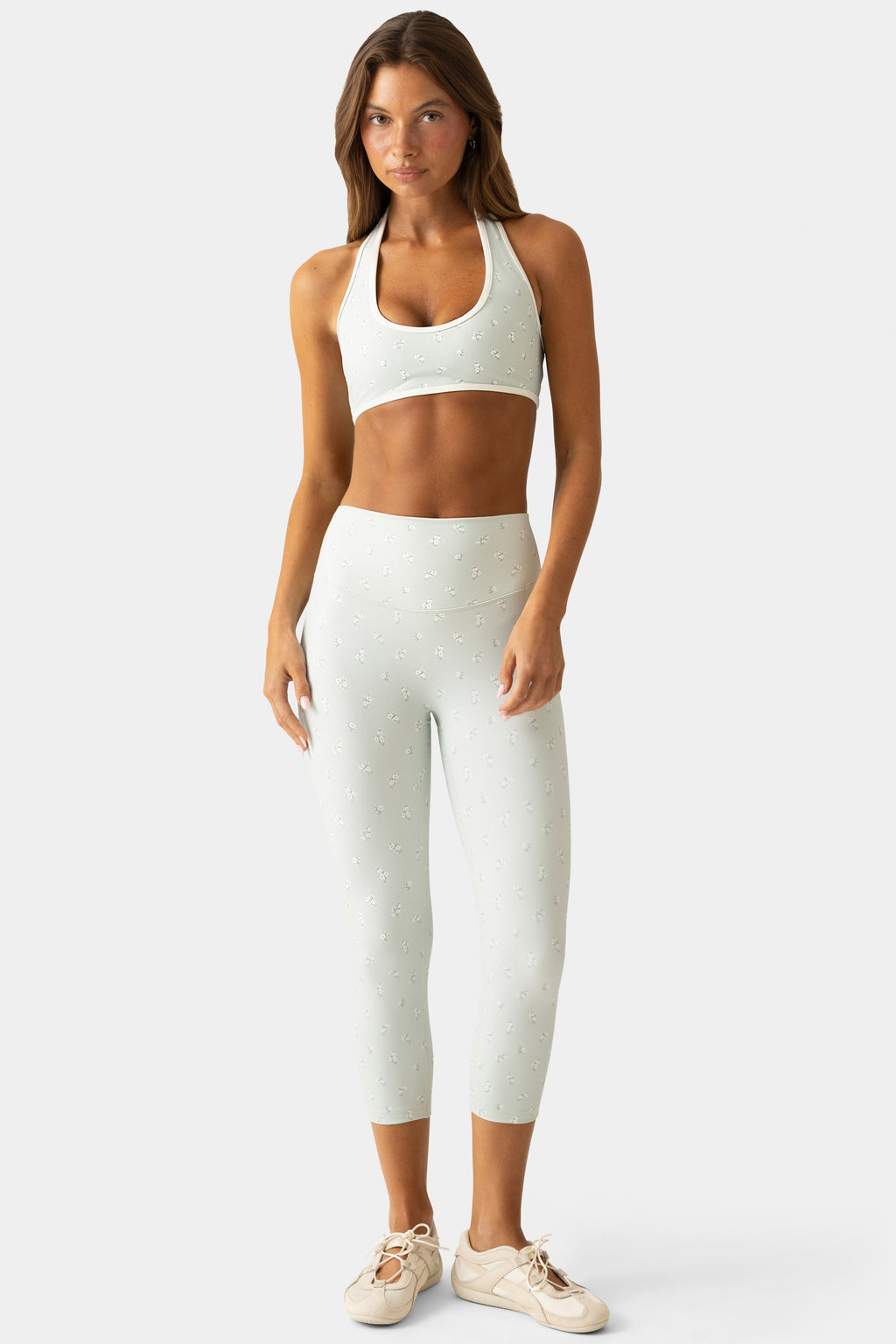 Chic Soft Active Capri Leggings in Matcha Meadow