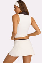 Chic Soft Active Collared Tank Top in Coconut