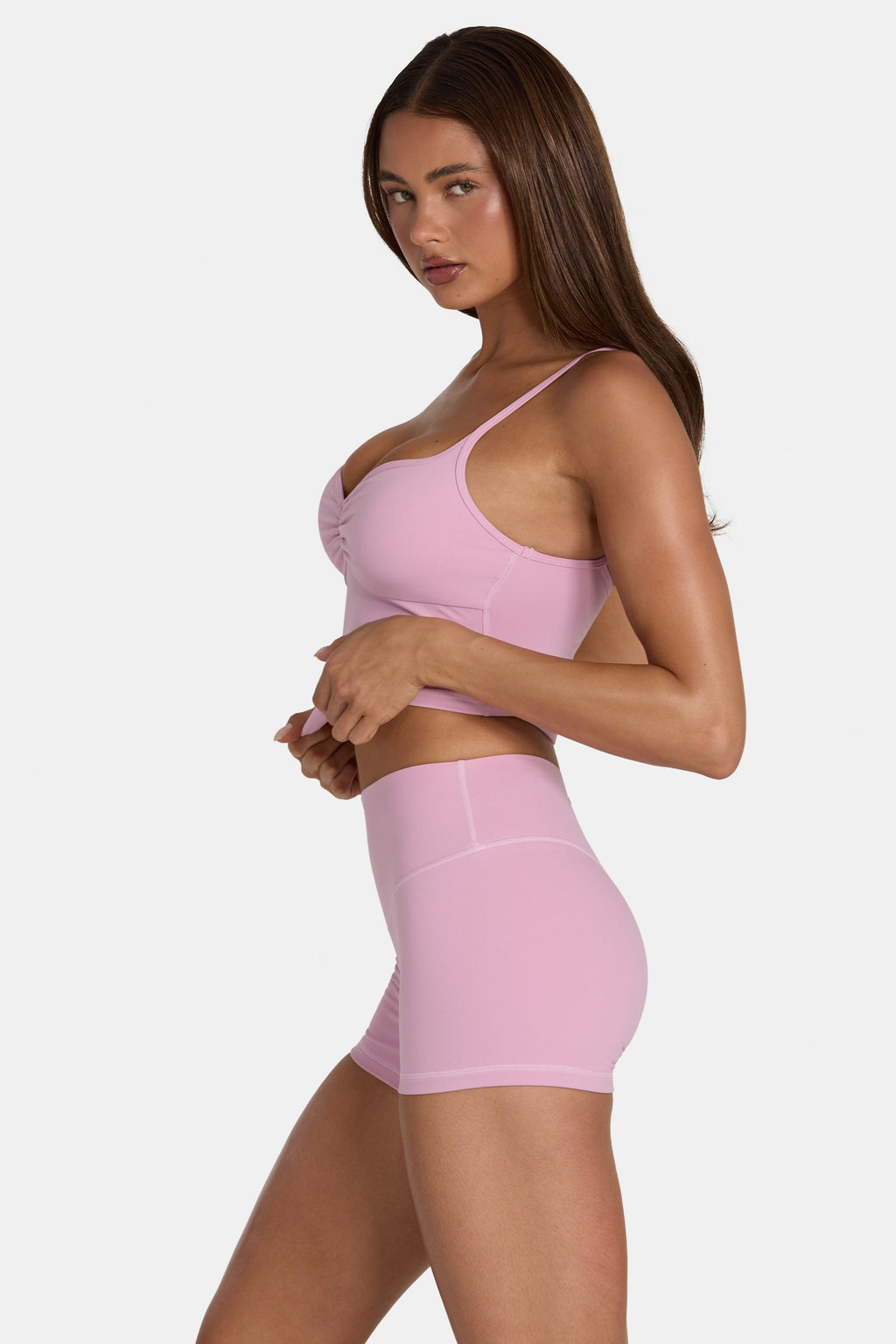 Chic Soft Active Mini Shorts in Sweet Pink