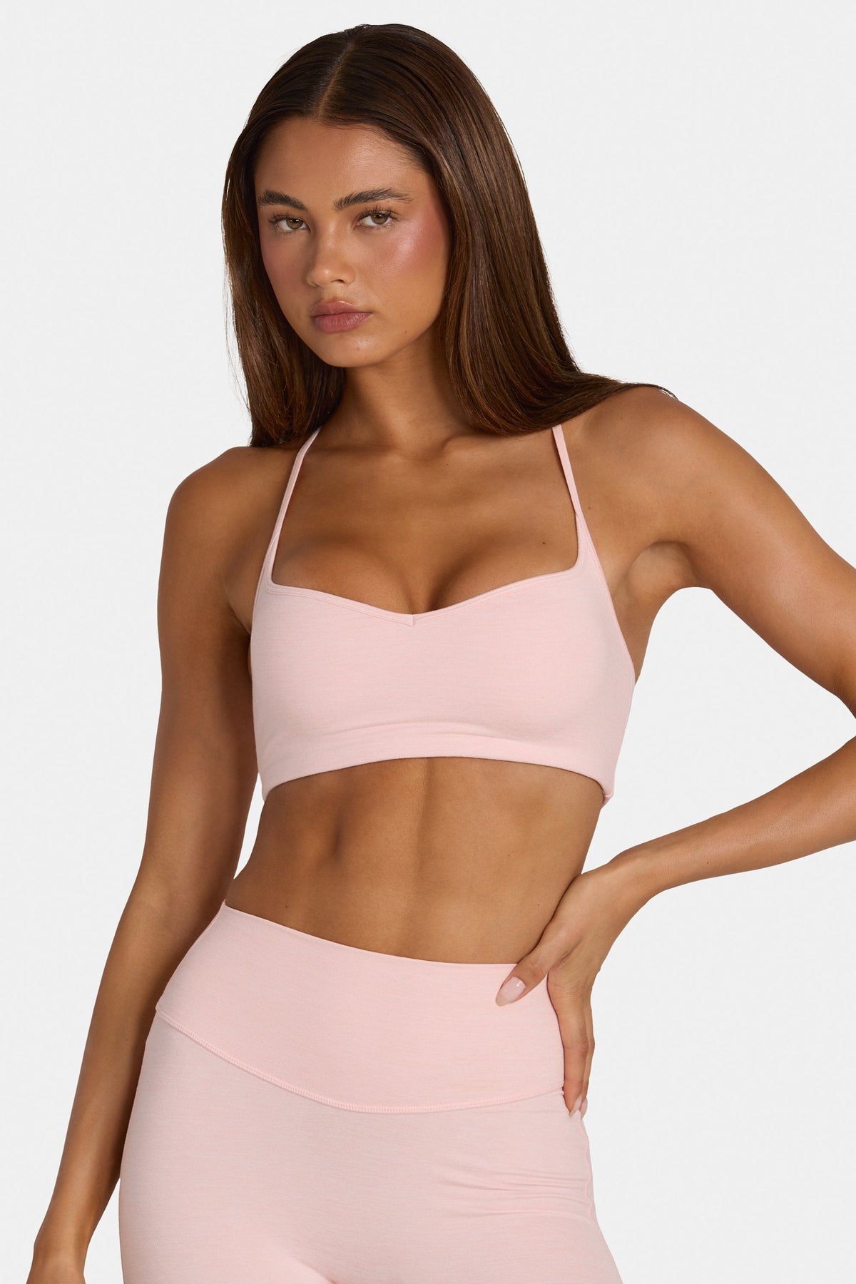 Chic Soft Active Low-Impact Sports Bra in Blush Marl