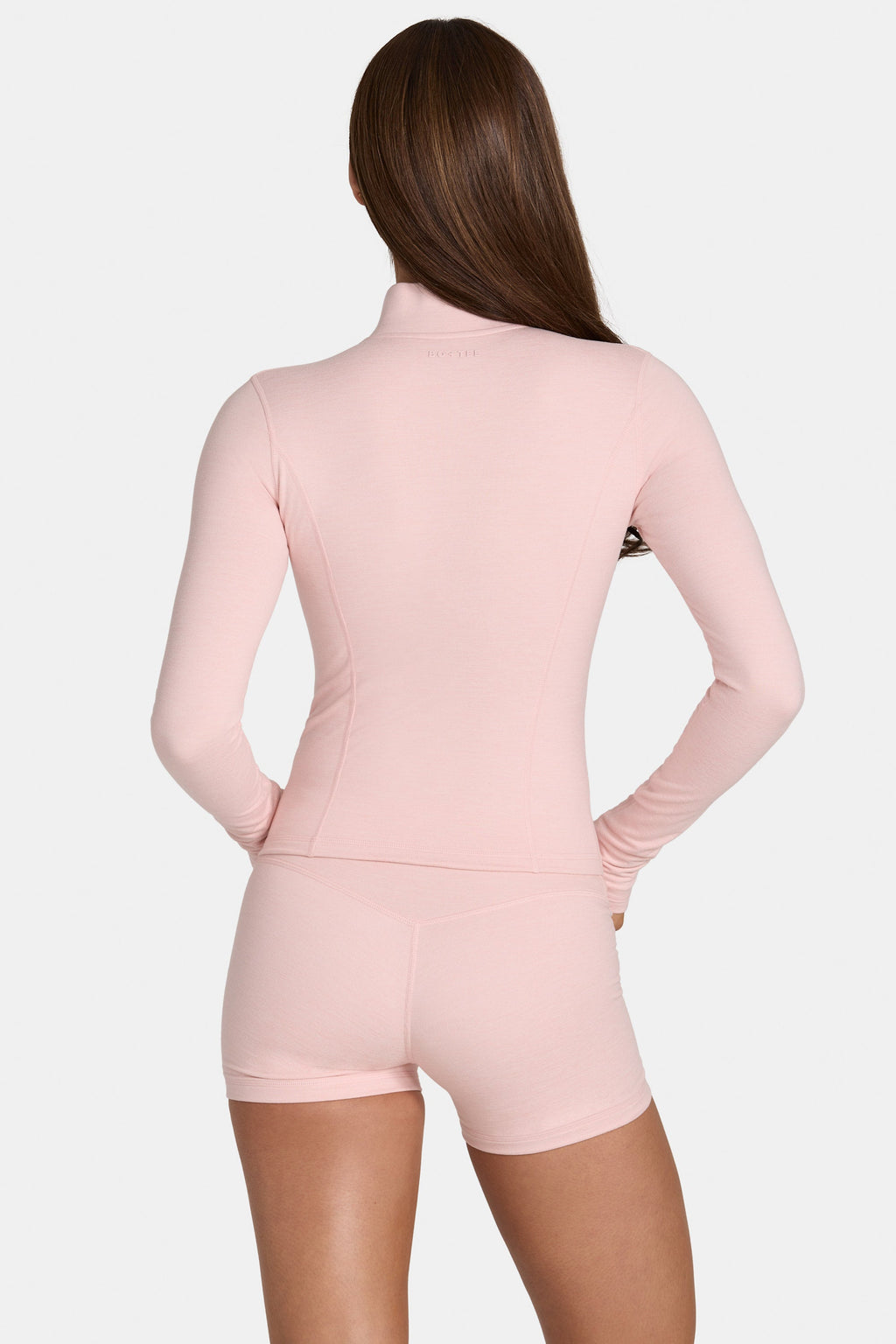 Chic Soft Active Zip-Up Jacket in Blush Marl
