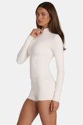 Chic Soft Active Zip-Up Jacket in Coconut