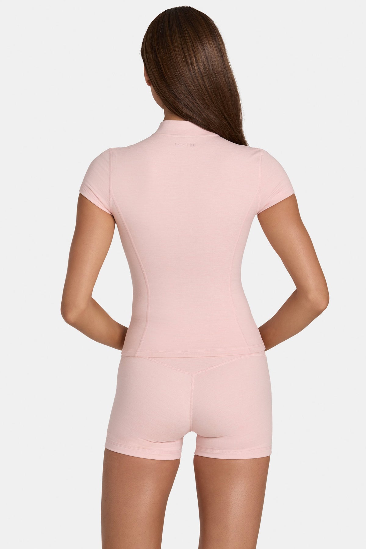 Chic Soft Active Zip-Up Top in Blush Marl