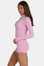 Chic Soft Active Zip-Up Jacket in Sweet Pink