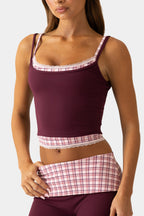 Chic Soft Active Double-Layer Tank Top in Plum