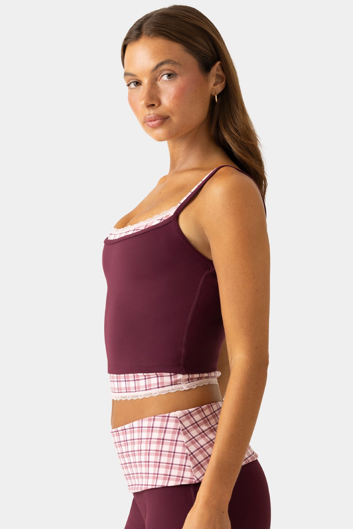 Chic Soft Active Double-Layer Tank Top in Plum