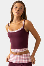 Chic Soft Active Double-Layer Tank Top in Plum