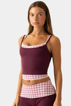 Chic Soft Active Double-Layer Tank Top in Plum