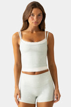 Chic Soft Active Double-Layer Tank Top in Matcha Meadow