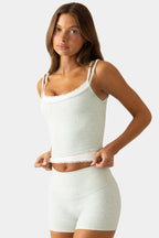 Chic Soft Active Double-Layer Tank Top in Matcha Meadow