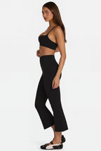 Chic Soft Active Flared Capri Leggings in Black