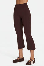 Chic Soft Active Flared Capri Leggings in Espresso