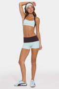 Chic Soft Active Foldover Mini Shorts in Mint Chip