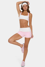 Chic Soft Active Foldover Mini Shorts in Sorbet