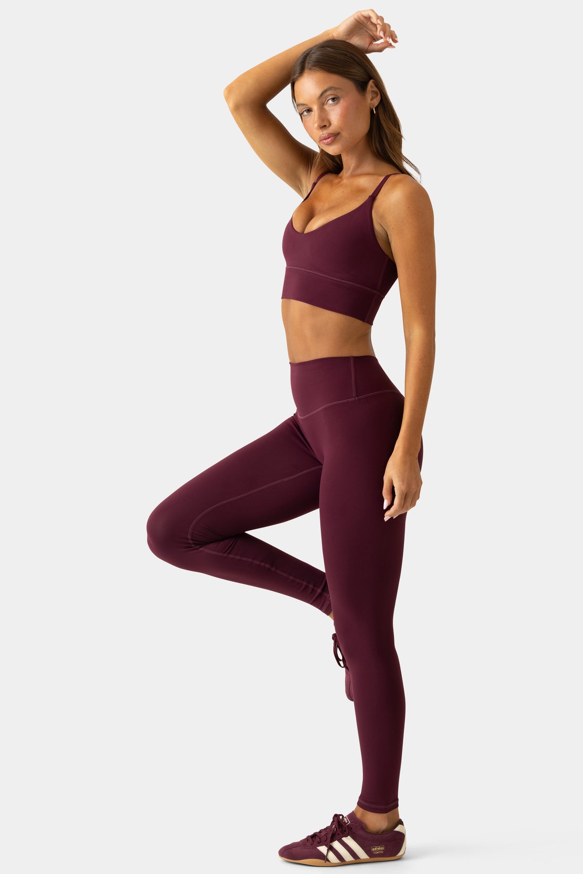 Chic Soft Active Full-Length Leggings in Plum