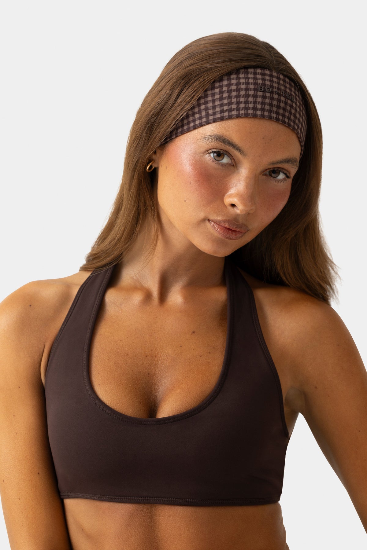 Chic Soft Active Headband 2-Pack in Espresso Gingham