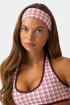 Chic Soft Active Headband 2-Pack in Berry Plaid