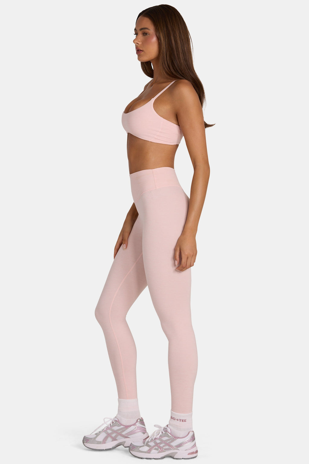 Chic Soft Active Full-Length Leggings in Blush Marl