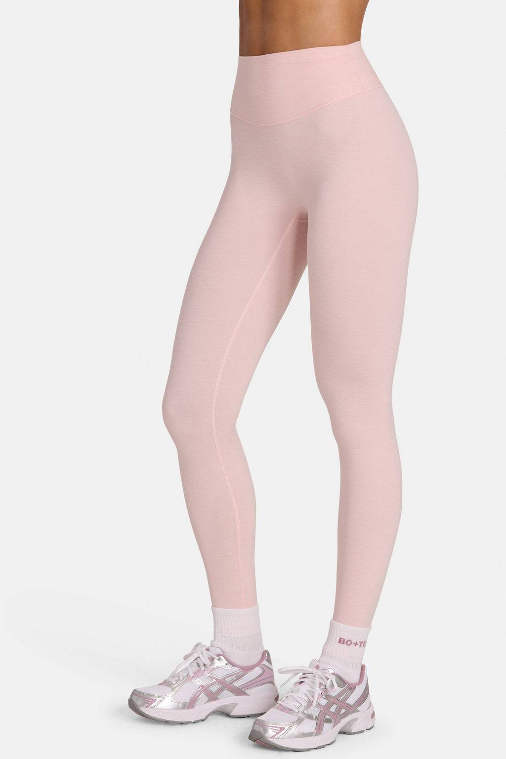 Chic Soft Active Full-Length Leggings in Blush Marl