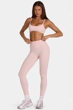 Chic Soft Active Full-Length Leggings in Blush Marl