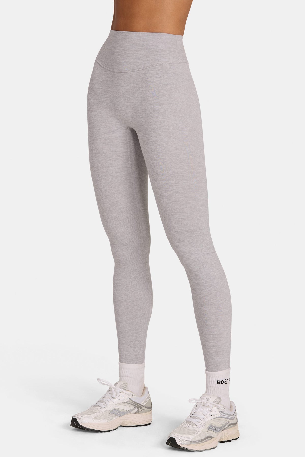 Chic Soft Active Full-Length Leggings in Grey Marl