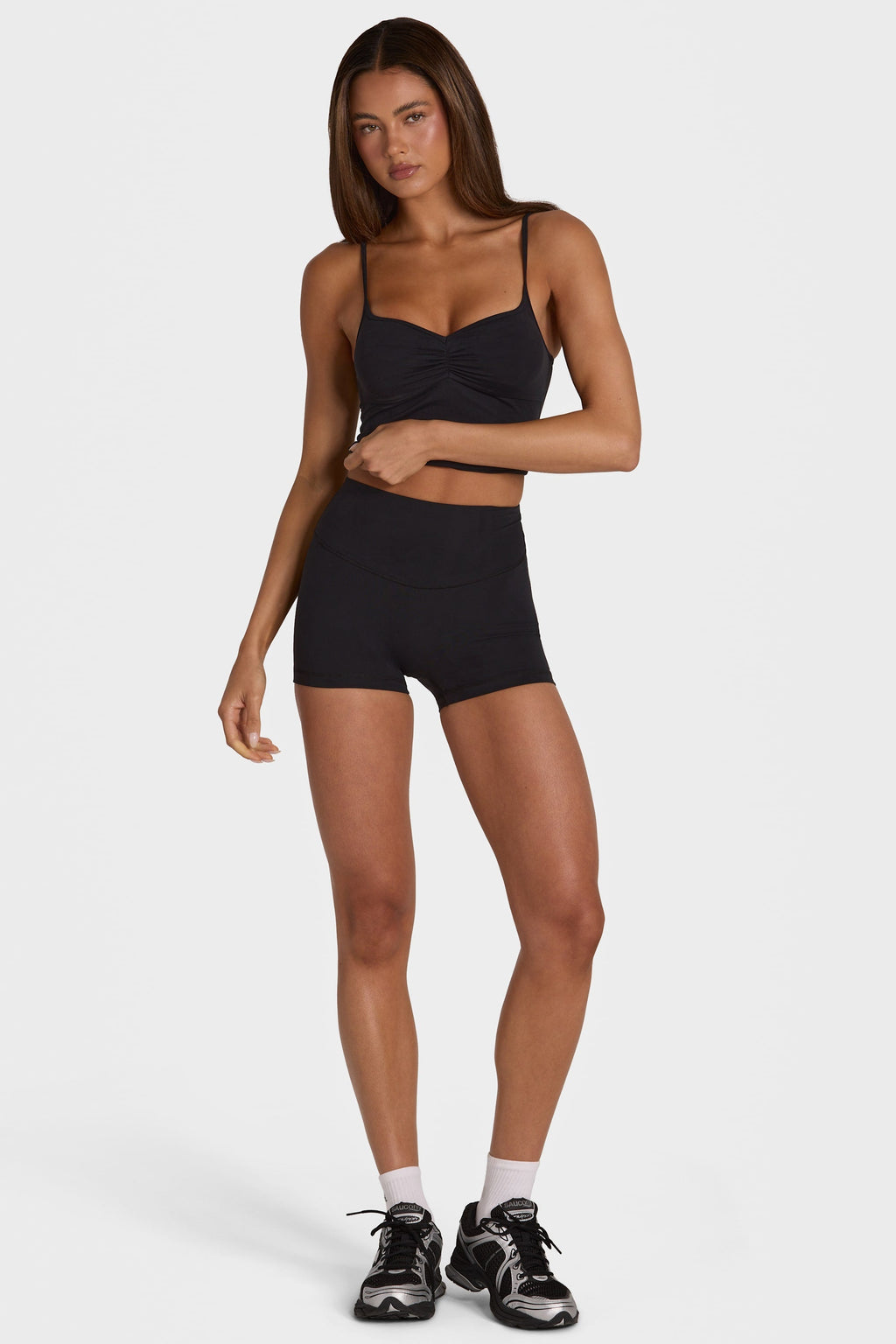 Chic Soft Active Mini Shorts in Black